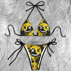 Spot Skull Micro Triangle Bikini Swimsuit - Wonder Skull