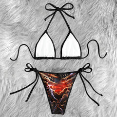 Gothic Freedom Rider Art Micro Triangle Bikini Swimsuit