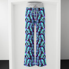 Neon Mystic Butterfly Skulls Women's High-waisted Wide Leg Pants