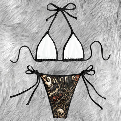 Vintage Grunge American Skeleton Micro Triangle Bikini Swimsuit