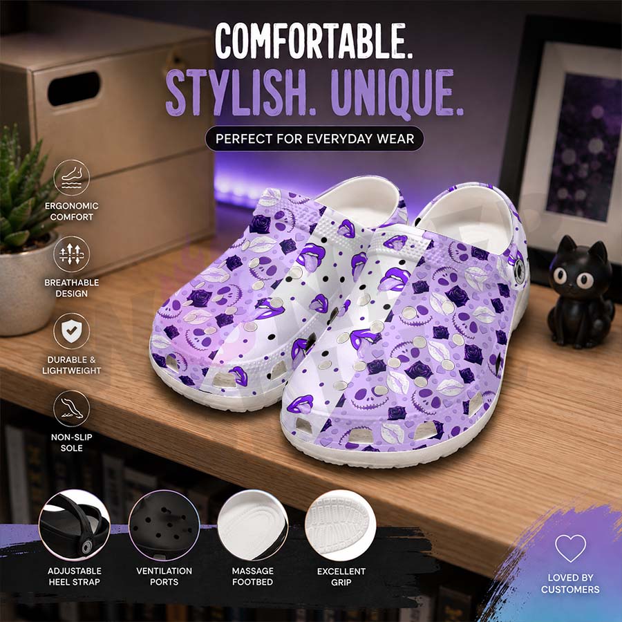 Wonder Skull Lightweight Clog Sandals are designed for all-day comfort. Featuring breathable ventilation holes, a cushioned footbed, and a pivoting heel strap, these versatile unisex clogs are perfect for use at home, outdoors, or at work — whatever your profession may be.