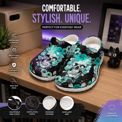 Wonder Skull Lightweight Clog Sandals are designed for all-day comfort. Featuring breathable ventilation holes, a cushioned footbed, and a pivoting heel strap, these versatile unisex clogs are perfect for use at home, outdoors, or at work — whatever your profession may be.