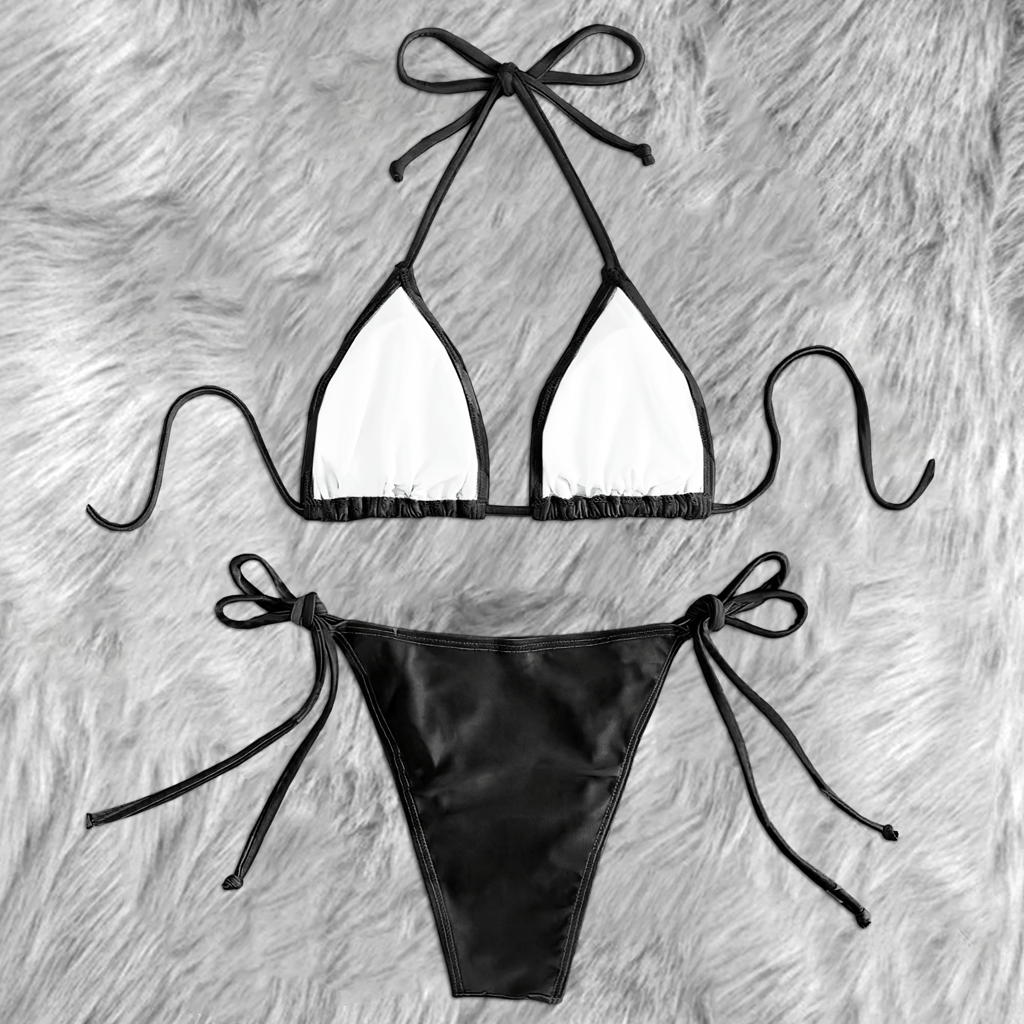 Shadow Skeleton Art Micro Triangle Bikini Swimsuit