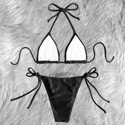 Shadow Skeleton Art Micro Triangle Bikini Swimsuit