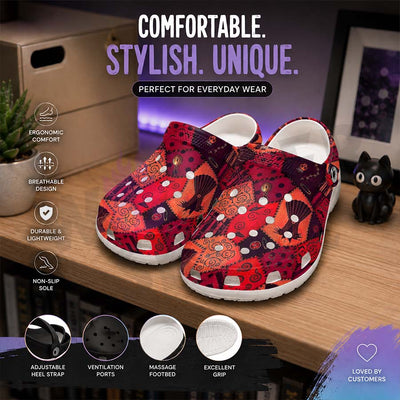 Wonder Skull Lightweight Clog Sandals are designed for all-day comfort. Featuring breathable ventilation holes, a cushioned footbed, and a pivoting heel strap, these versatile unisex clogs are perfect for use at home, outdoors, or at work — whatever your profession may be.