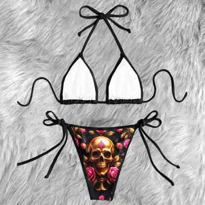 Golden Ace Skull & Royal Micro Triangle Bikini Swimsuit