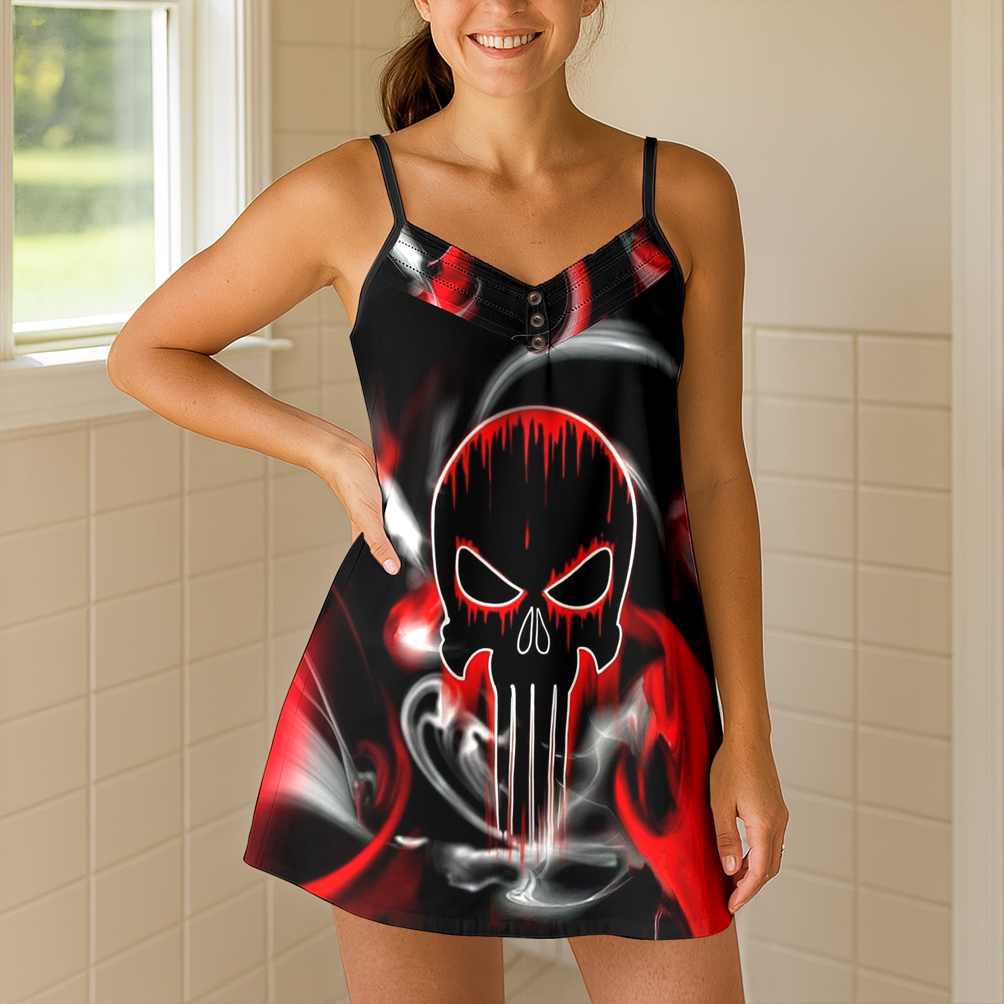 Smoke Skull Honor Short Cami Dress