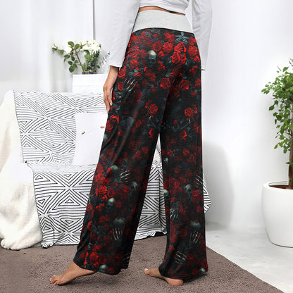 Skull Death Gothic Women's High-waisted Wide Leg Pants | Wonder Skull
