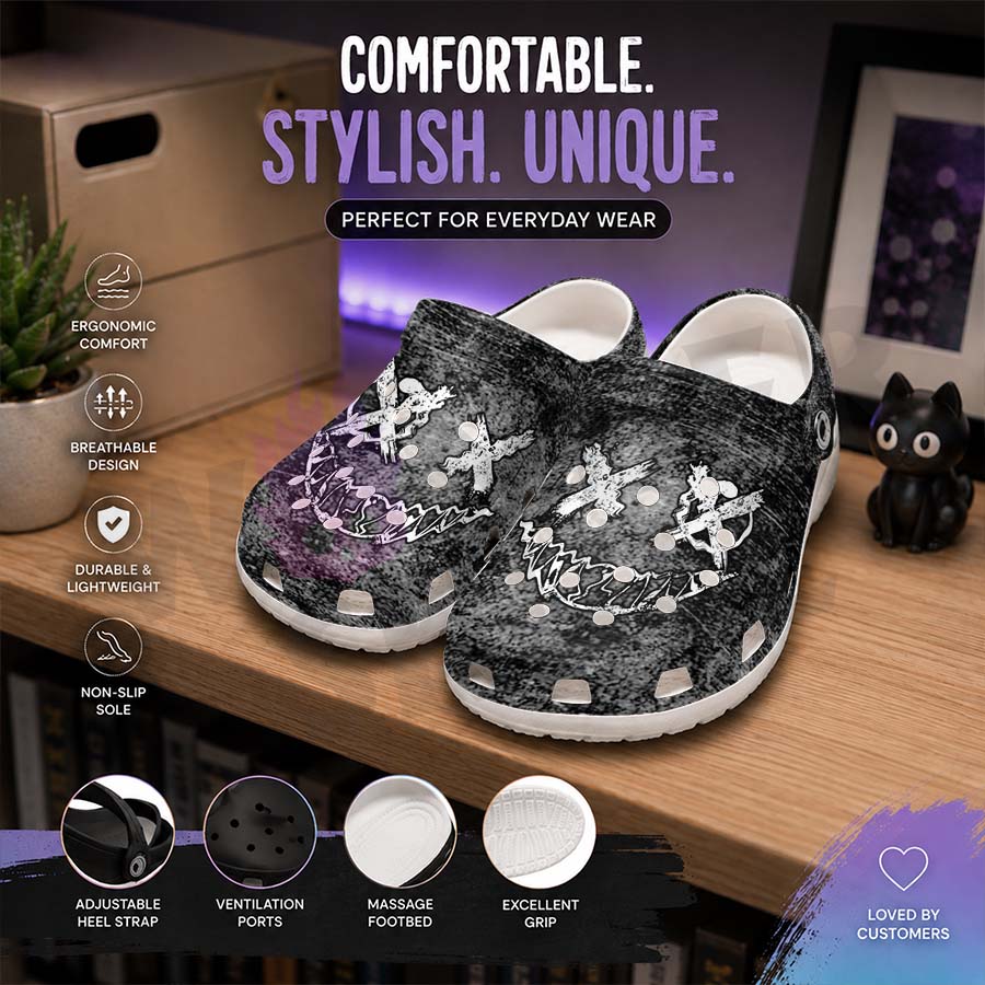 Wonder Skull Lightweight Clog Sandals are designed for all-day comfort. Featuring breathable ventilation holes, a cushioned footbed, and a pivoting heel strap, these versatile unisex clogs are perfect for use at home, outdoors, or at work — whatever your profession may be.