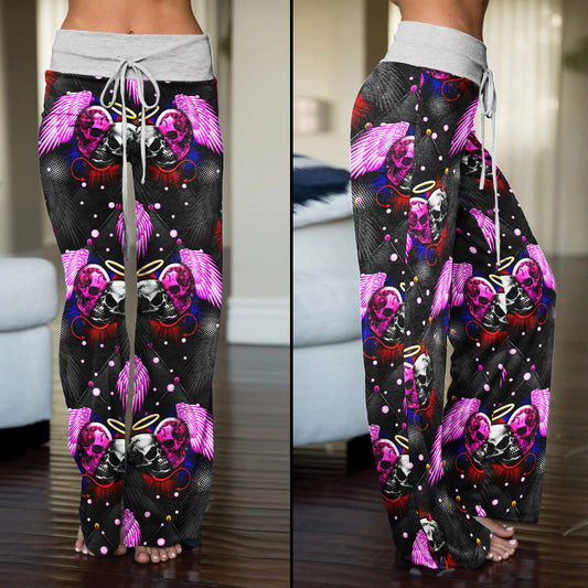 Skull Angels And Demons Women's High-waisted Wide Leg Pants | Wonder Skull