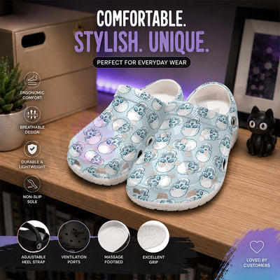 Wonder Skull Lightweight Clog Sandals are designed for all-day comfort. Featuring breathable ventilation holes, a cushioned footbed, and a pivoting heel strap, these versatile unisex clogs are perfect for use at home, outdoors, or at work — whatever your profession may be.