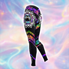 Women Hoodie and Leggings, Abstract Mandala Skull Outwear Pants Outfit