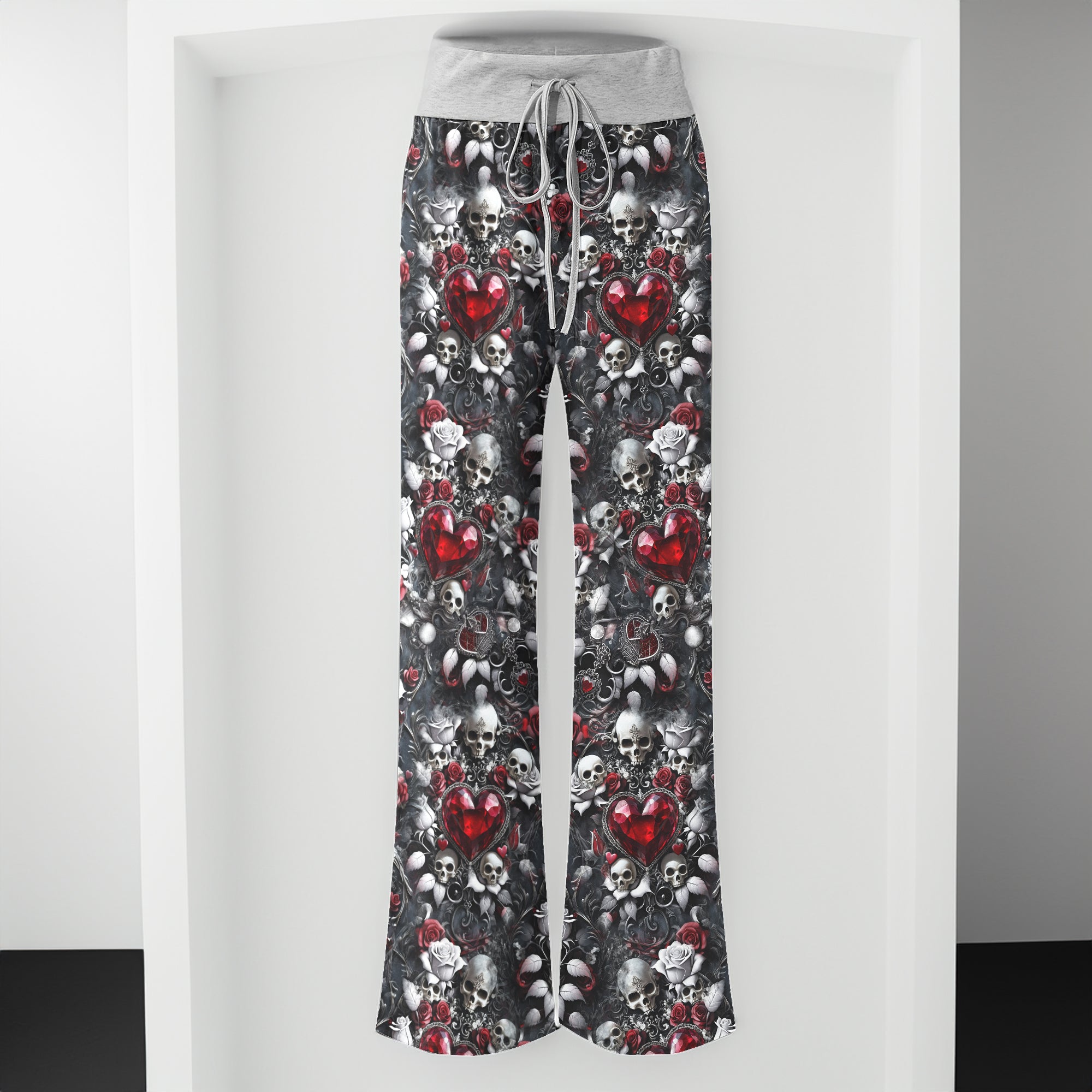 Skull Royal Pattern Women's High-waisted Wide Leg Pants