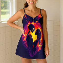 Stitched Souls Fire Short Cami Dresss