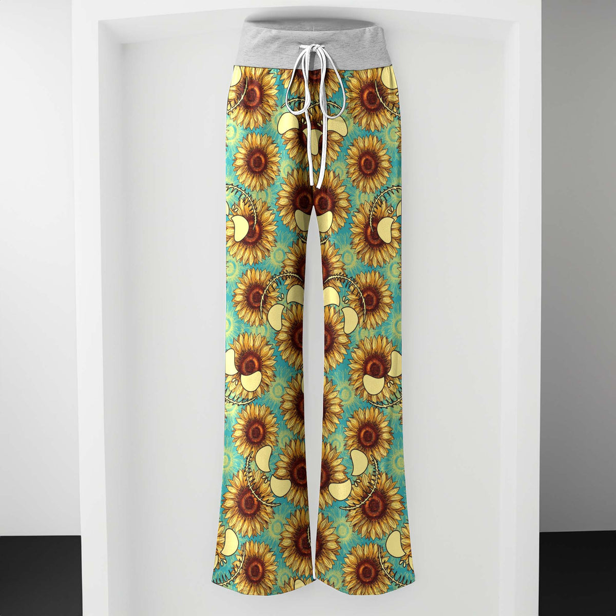 Dark Floral Smile Women's High-waisted Wide Leg Pants
