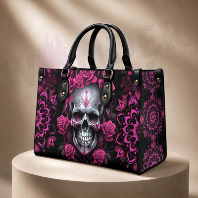 Wonder Skull structured tote bag solves the "I can't find anything in my bag" problem. The roomy interior fits your tablet, phone, wallet, water bottle, umbrella, and cosmetics — without the overstuffed look. Multiple interior pockets keep everything organized, so you're never digging around at checkout. Reinforced rivet corners and quality metal hardware ensure the bag holds up to daily use. Whether you're heading to work, running errands, or catching a flight, this tote keeps you looking put-together.