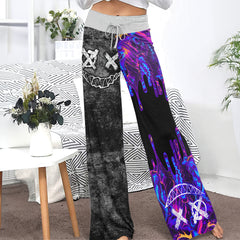 Dark Purple Emo Grunge Women's High-waisted Wide Leg Pants | Wonder Skull