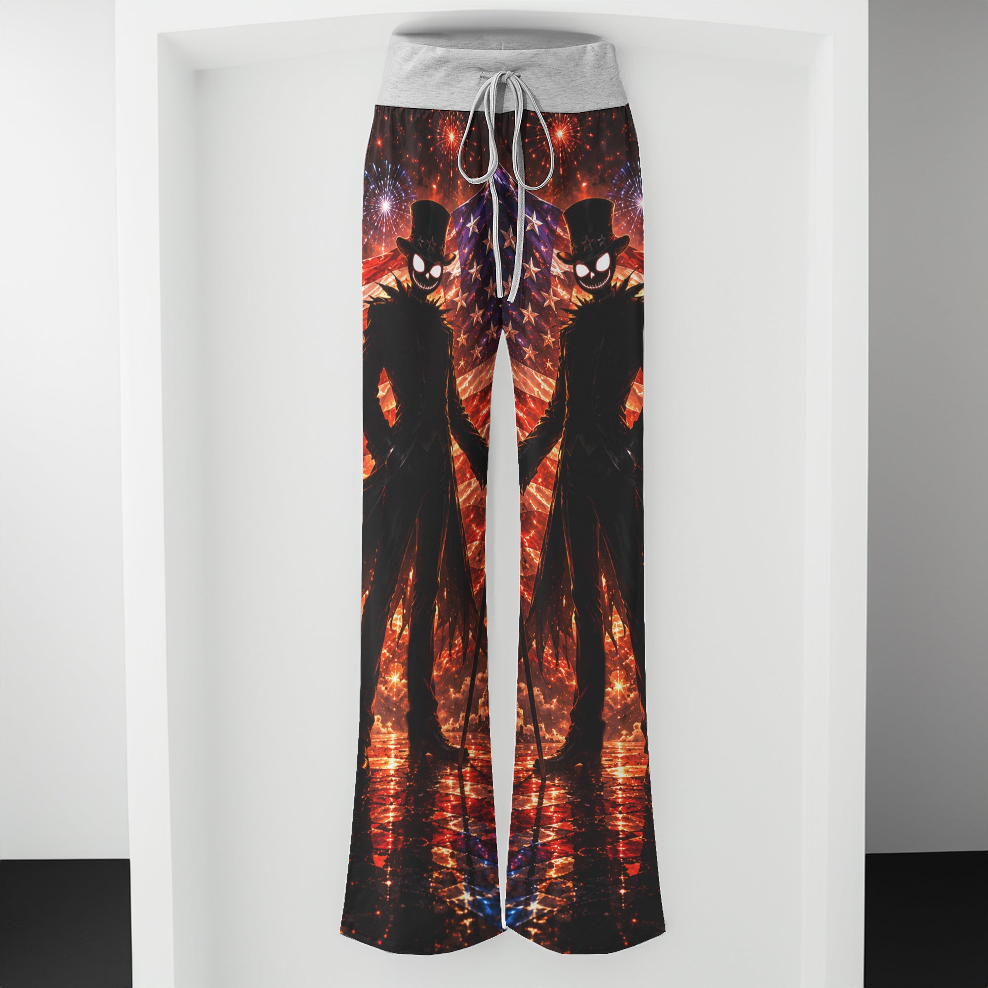 Gothic American Pride Art Women's High-waisted Wide Leg Pants