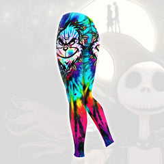 TieDye Rainbow Nightmare Theme Combo Hoodie and Leggings - Dark and edgy matching set with skull designs for a unique and stylish look