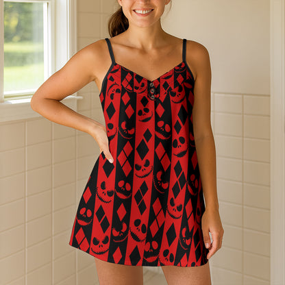 Spooky Gothic Diamond Short Cami Dress