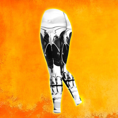 Skull 3D Silver Abstract Combo Hoodie and Leggings - Dark and edgy matching set with skull designs for a unique and stylish look.