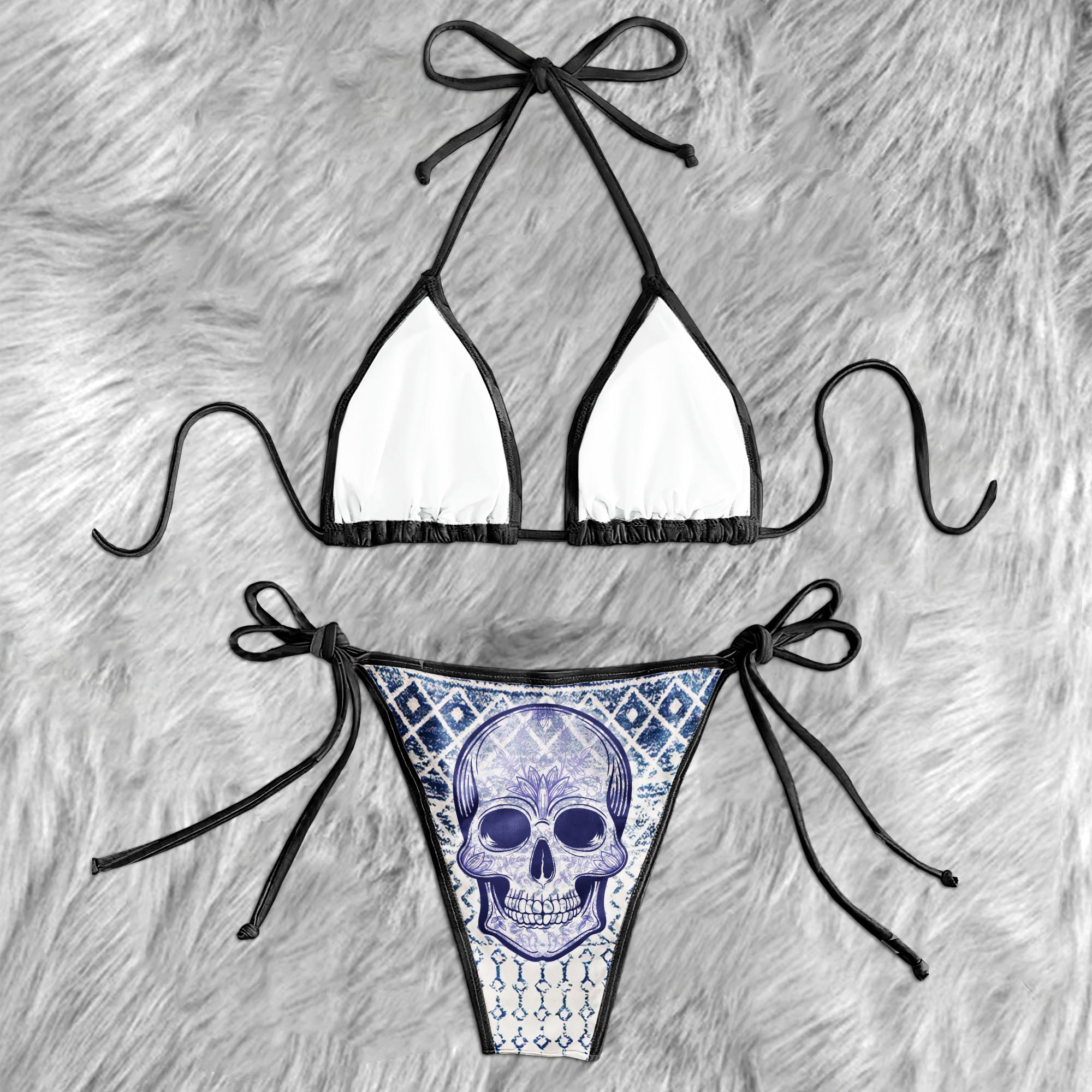 Aztec Skull Art Micro Triangle Bikini Swimsuit - Wonder Skull