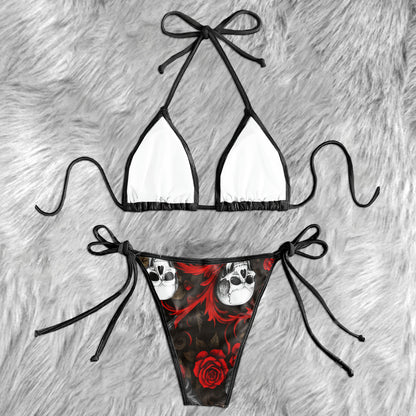 Blood Roses & Silent Skulls Micro Triangle Bikini Swimsuit