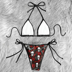 Royal Baroque Skull Rose Micro Triangle Bikini Swimsuit