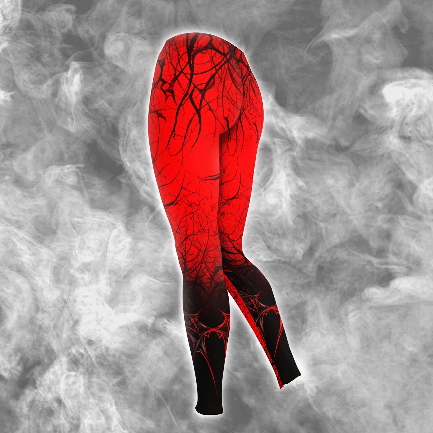 Black Red Nightmare Gothic Combo Hoodie and Leggings - Dark and edgy matching set with skull designs for a unique and stylish look.