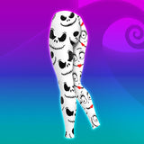 Zipper Couple Nightmare Art Combo Hoodie and Leggings - Dark and edgy matching set with skull designs for a unique and stylish look.