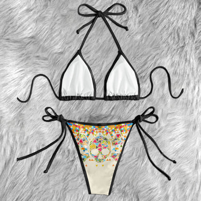 Colorful Triangular Skull Micro Triangle Bikini Swimsuit