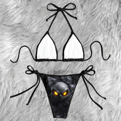 Infernal Smoke Skull Micro Triangle Bikini Swimsuit