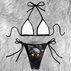 Infernal Smoke Skull Micro Triangle Bikini Swimsuit
