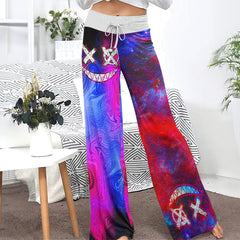 Purple Emo Abstract Women's High-waisted Wide Leg Pants | Wonder Skull