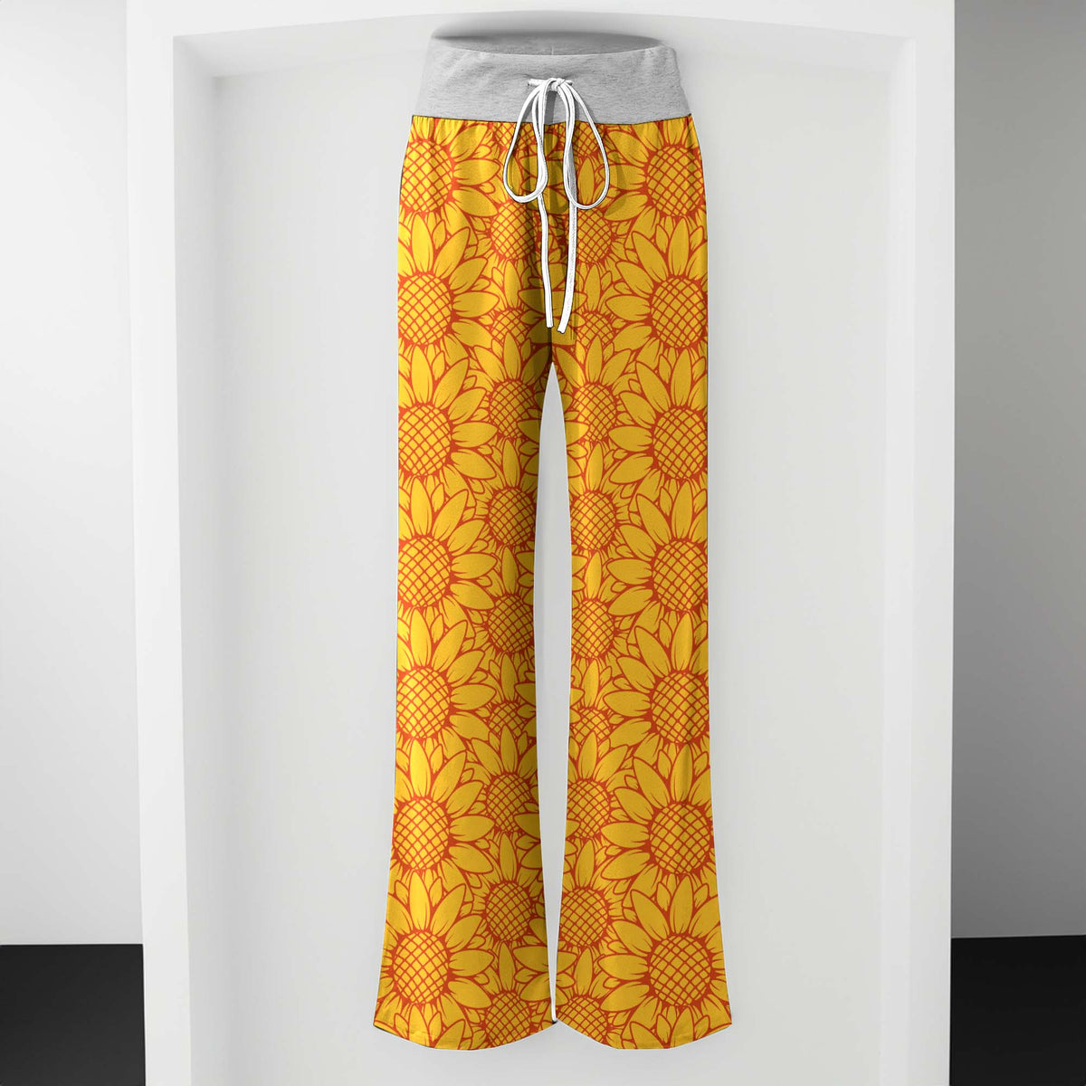 Vibrant Yellow Sunflower Women's High-waisted Wide Leg Pants