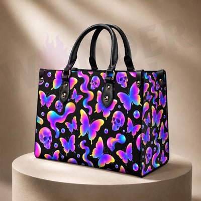 Wonder Skull structured tote bag solves the "I can't find anything in my bag" problem. The aoomy interior fits your tablet, phone, wallet, water bottle, umbrella, and cosmetics — without the overstuffed look. Multiple interior pockets keep everything organized, so you're never digging around at checkout. Reinforced rivet corners and quality metal hardware ensure the bag holds up to daily use. Whether you're heading to work, running errands, or catching a flight, this tote keeps you looking put-together.
