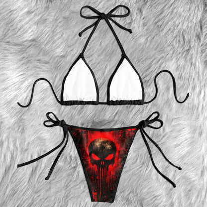 Shadow Skull Splatter Micro Triangle Bikini Swimsuit