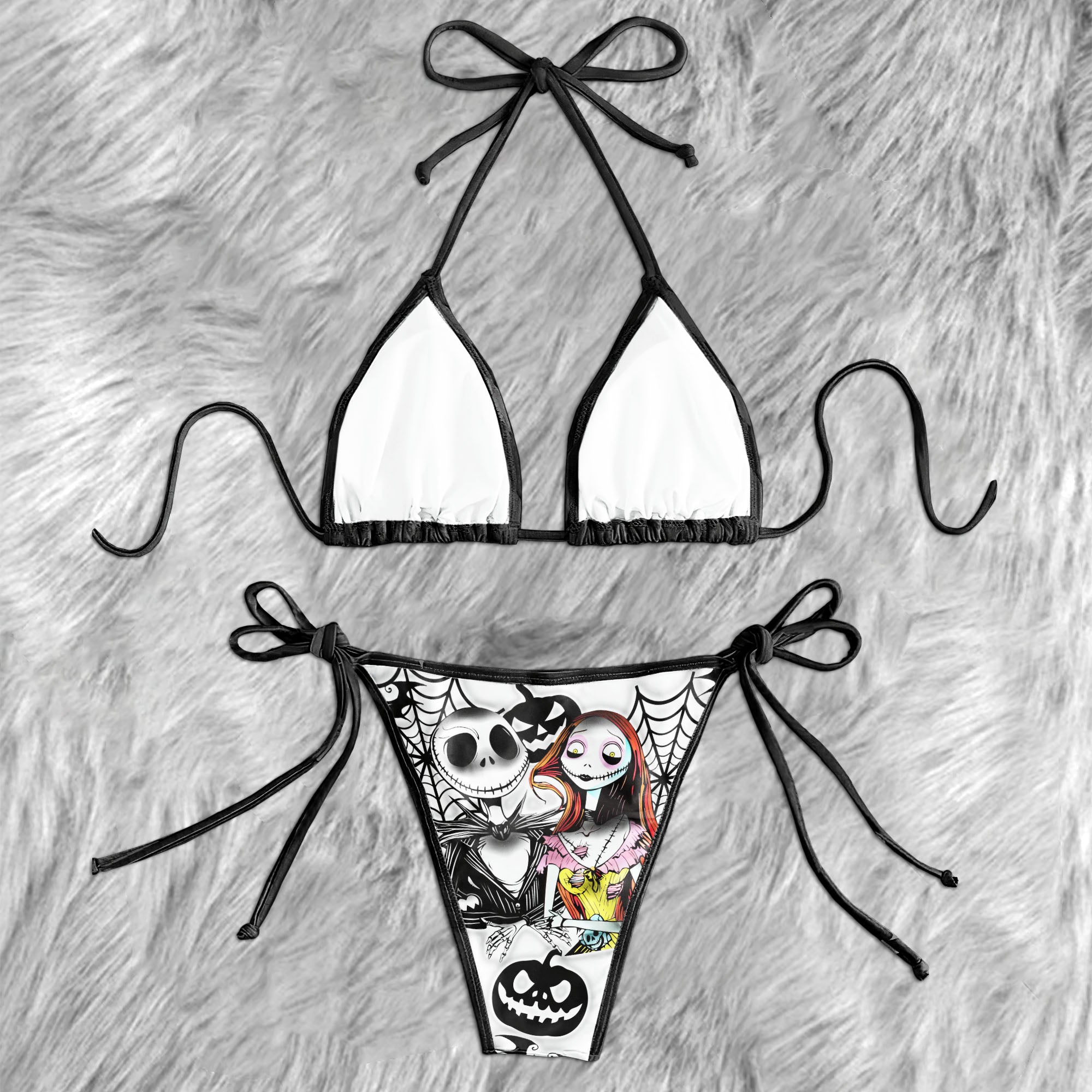 Art Movie Theme Micro Triangle Bikini Swimsuit - Wonder Skull