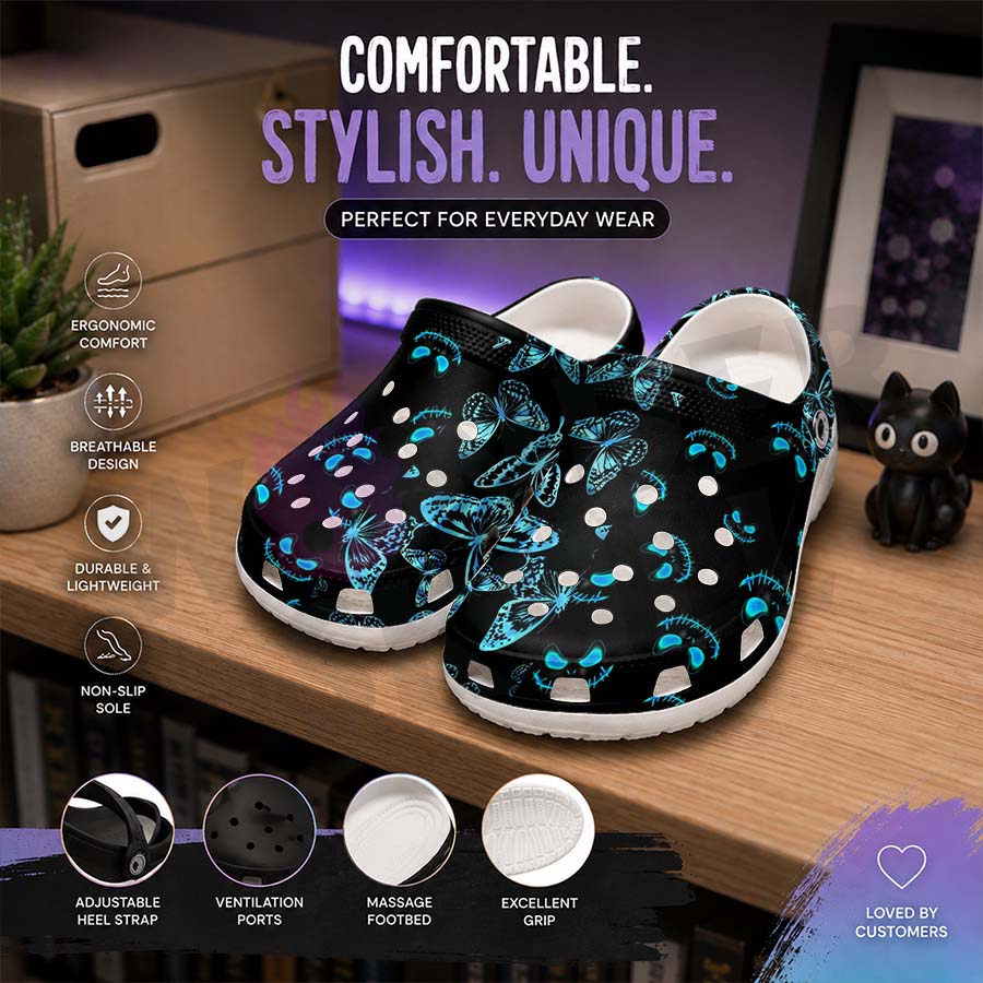 Wonder Skull Lightweight Clog Sandals are designed for all-day comfort. Featuring breathable ventilation holes, a cushioned footbed, and a pivoting heel strap, these versatile unisex clogs are perfect for use at home, outdoors, or at work — whatever your profession may be.