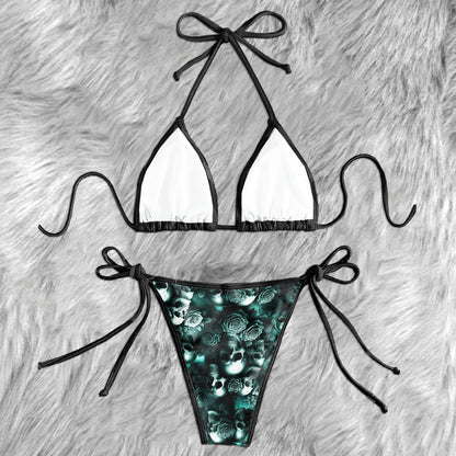 Poisoned Bloom Skulls Micro Triangle Bikini Swimsuit