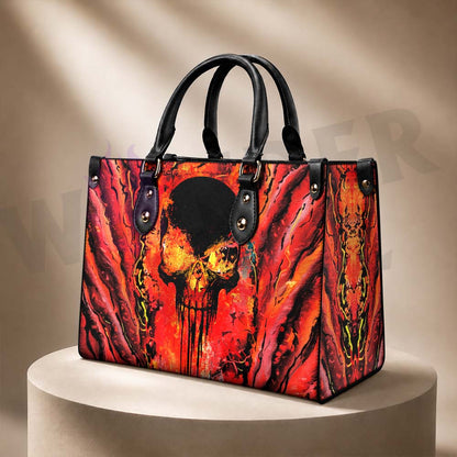 Wonder Skull structured tote bag solves the "I can't find anything in my bag" problem. The roomy interior fits your tablet, phone, wallet, water bottle, umbrella, and cosmetics — without the overstuffed look. Multiple interior pockets keep everything organized, so you're never digging around at checkout. Reinforced rivet corners and quality metal hardware ensure the bag holds up to daily use. Whether you're heading to work, running errands, or catching a flight, this tote keeps you looking put-together.