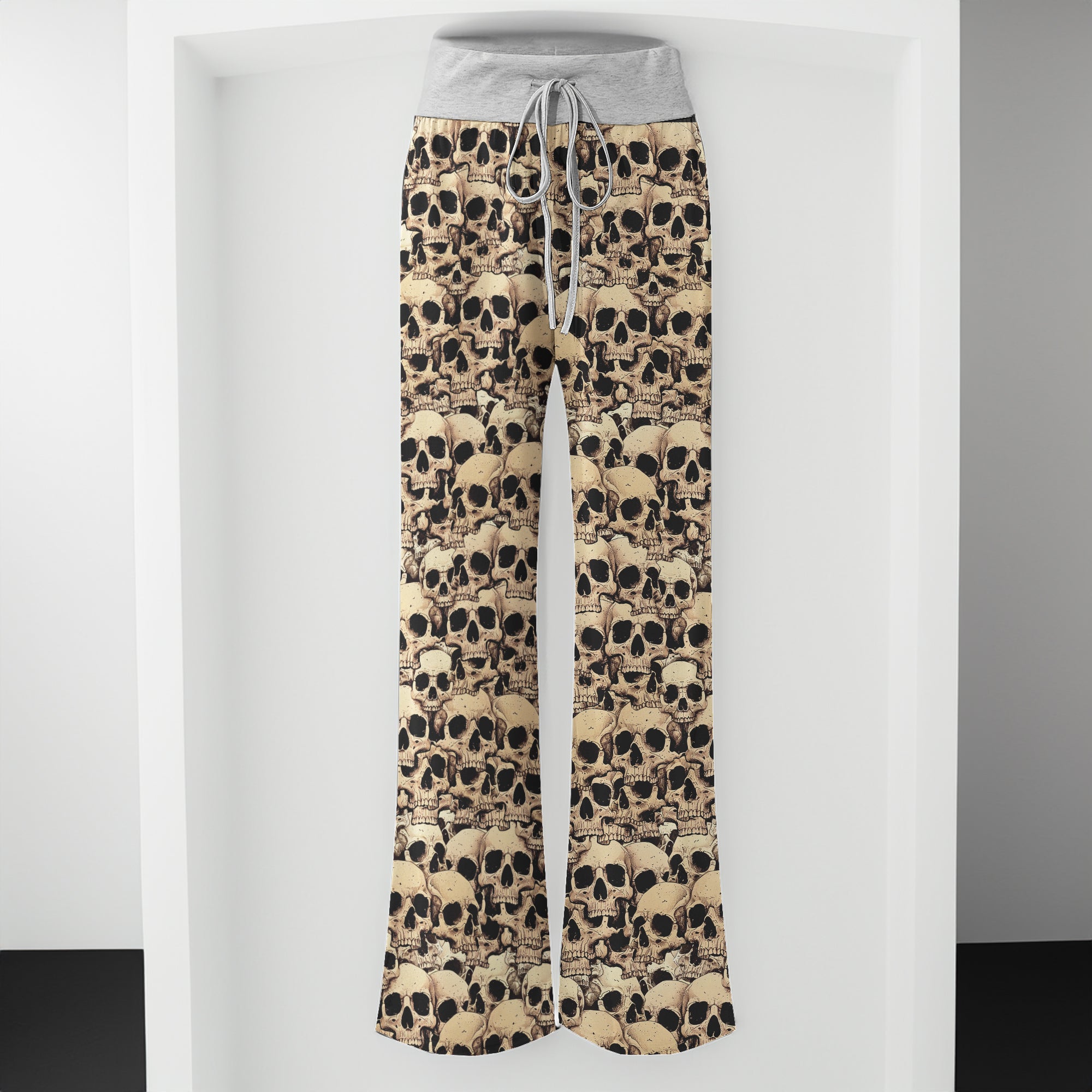 Vintage Skull Pile Wall Women's High-waisted Wide Leg Pants