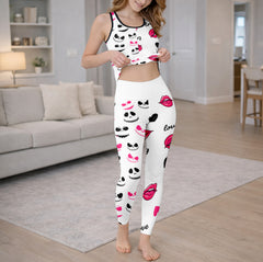 Spooky Love Pink Pattern Tanktop and Legging
