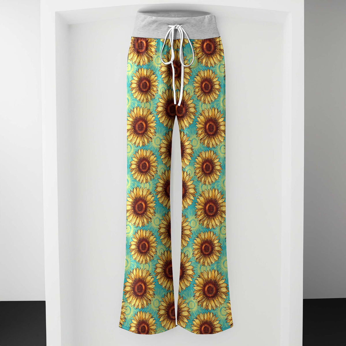 Gothic Summer Sunflower Women's High-waisted Wide Leg Pants