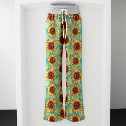 Gothic Summer Sunflower Women's High-waisted Wide Leg Pants