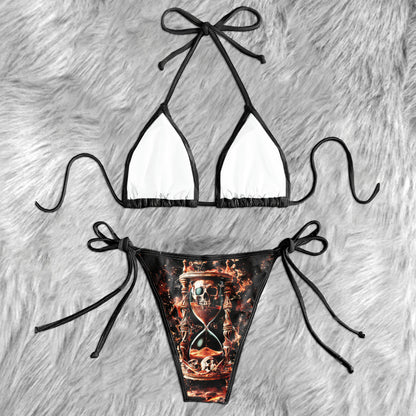 Skull Hourglass Art Micro Triangle Bikini Swimsuit - Wonder Skull