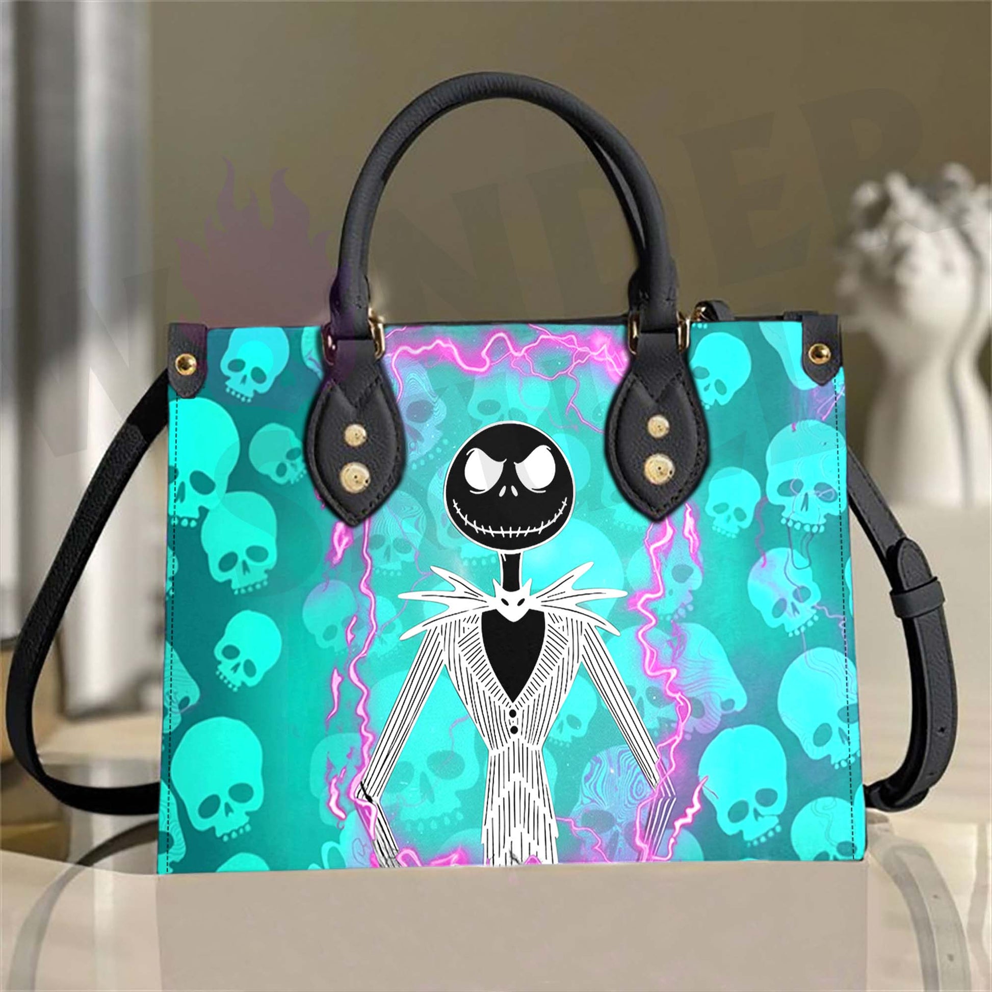 Wonder Skull structured tote bag solves the "I can't find anything in my bag" problem. The roomy interior fits your tablet, phone, wallet, water bottle, umbrella, and cosmetics — without the overstuffed look. Multiple interior pockets keep everything organized, so you're never digging around at checkout. Reinforced rivet corners and quality metal hardware ensure the bag holds up to daily use. Whether you're heading to work, running errands, or catching a flight, this tote keeps you looking put-together.