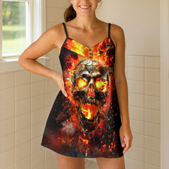 Shattered Magma Skull Short Cami Dress
