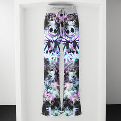 Creepy Skull Leaves Women's High-waisted Wide Leg Pants