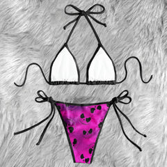 Bat Kissed Chaos Pattern Micro Triangle Bikini Swimsuit